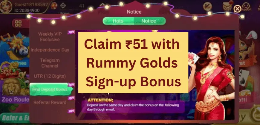 rummy golds sign-up bonus